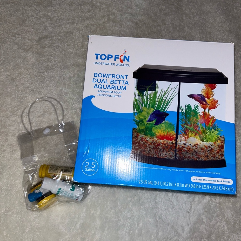 Topfin Dual Betta Aquarium‎ With Fish Food